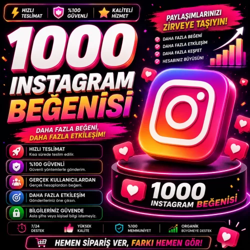  1000 İnstagram Beğeni Like - Hızlı Teslimat
